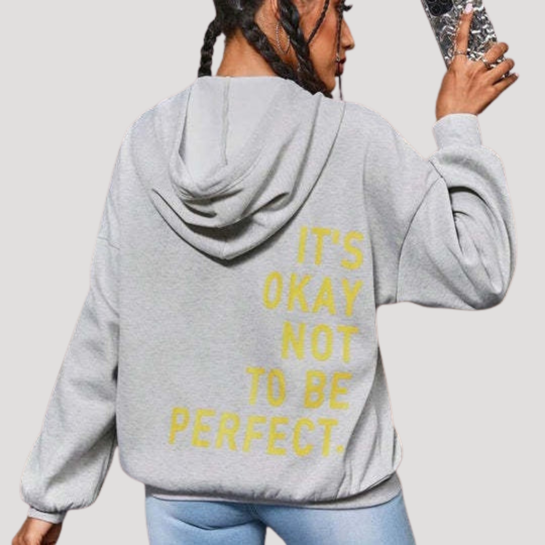 Camille | Felpa Donna Oversize con Cappuccio Motivo Grafico