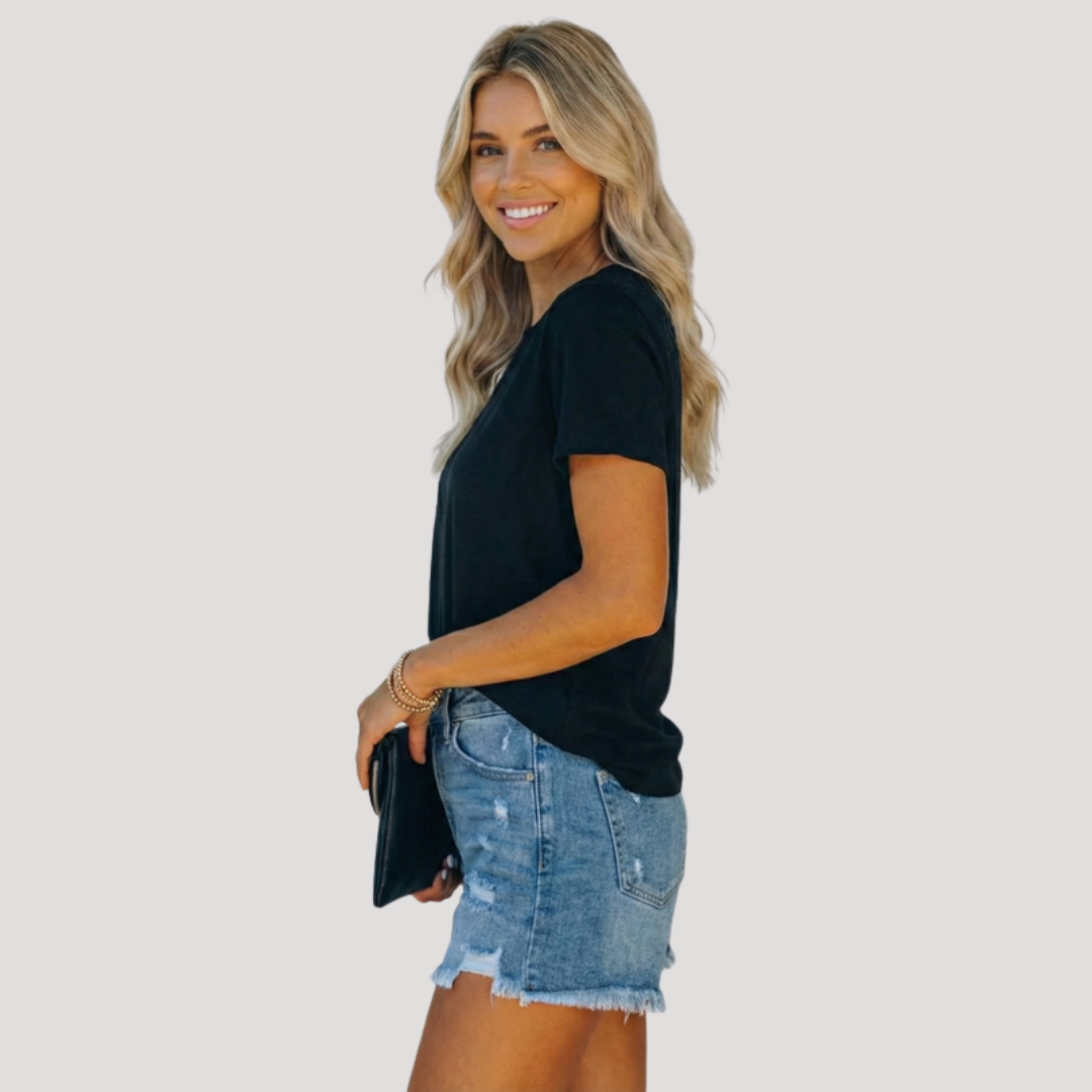 Ana Sofia | Short in Jeans Donna Vita Alta Strappato