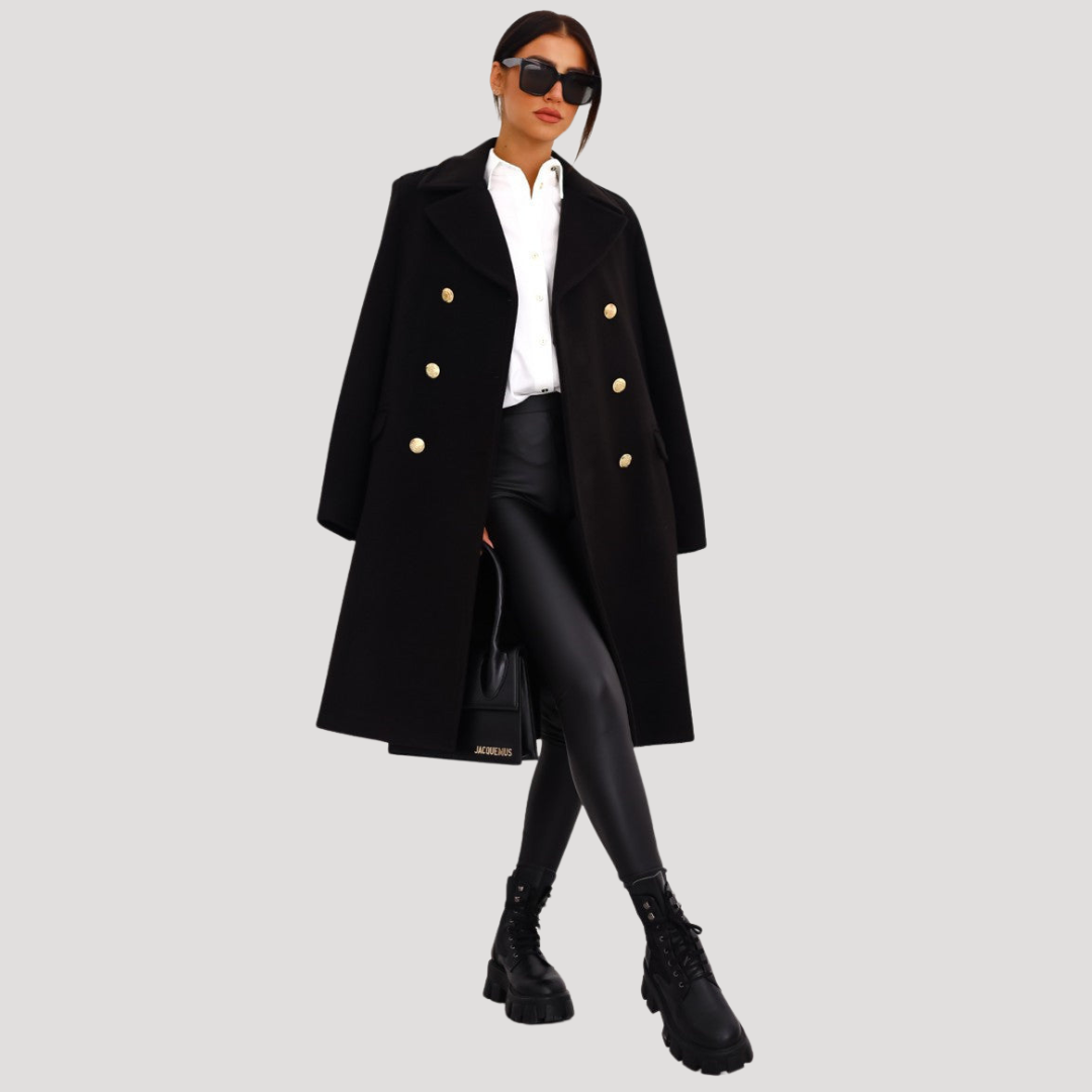Nina | Cappotto Lungo Donna in Lana a Doppiopetto