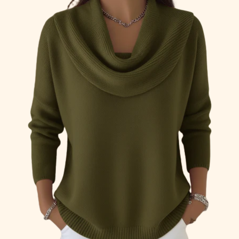 Gioia | Maglione con collo drappeggiato per donna