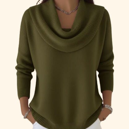 Gioia | Maglione con collo drappeggiato per donna