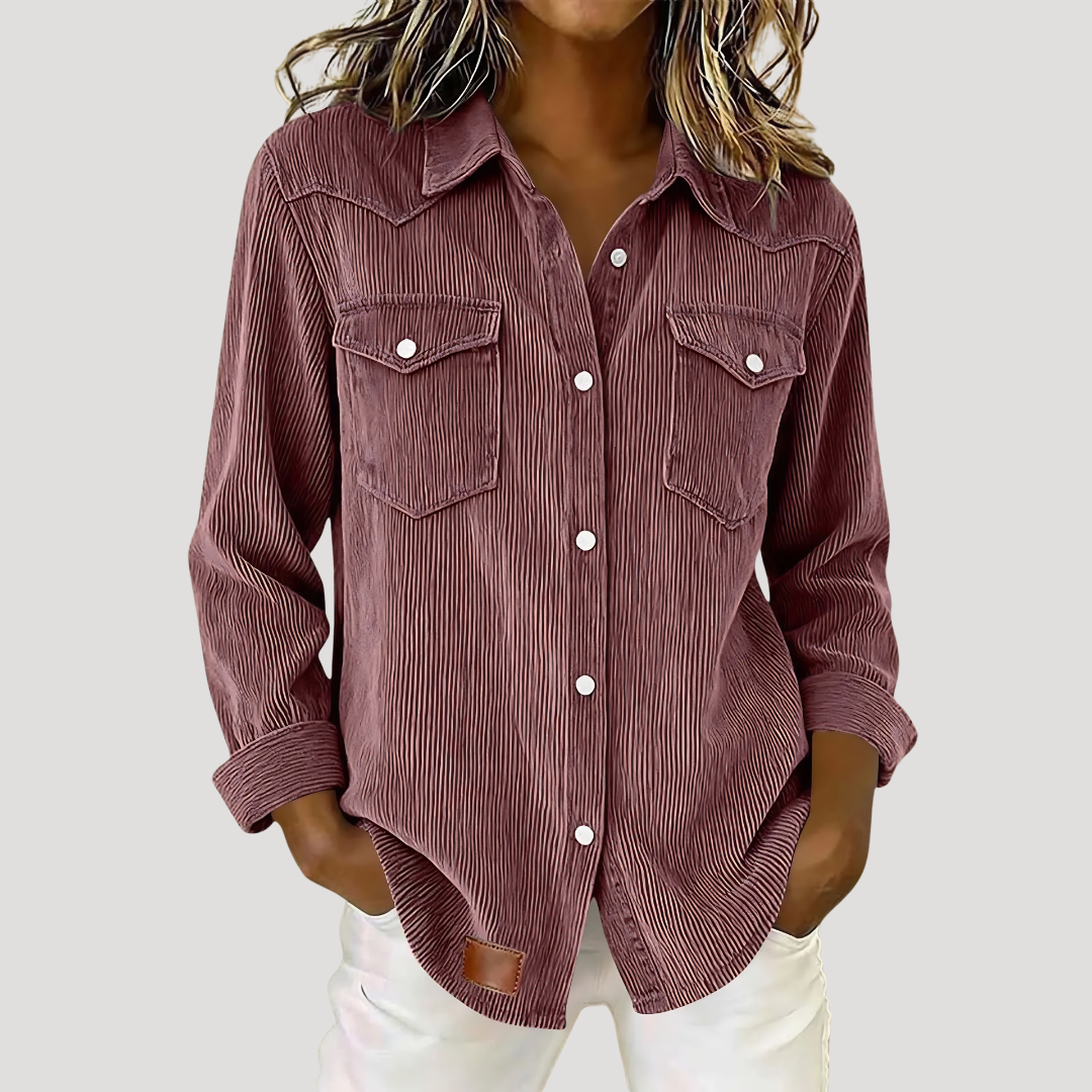 Raffaella | Camicia Donna Maniche Lunghe Bottonata con Tasche
