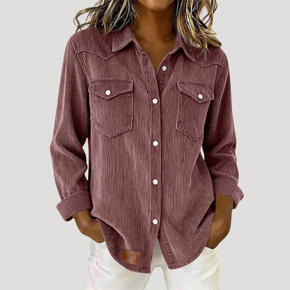 Raffaella | Camicia Donna Maniche Lunghe Bottonata con Tasche