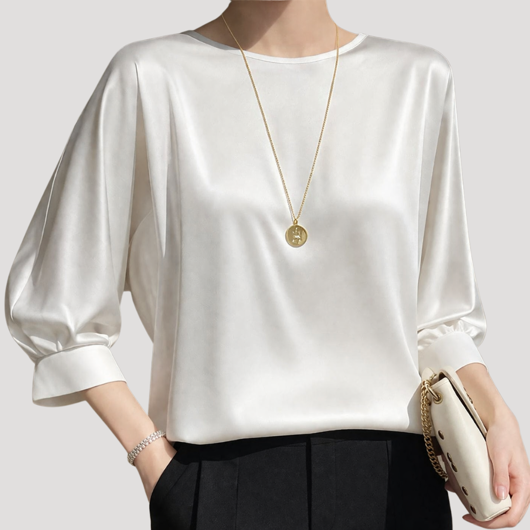 Ottavia | Blusa Donna Elegante Collo Tondo Maniche 3/4