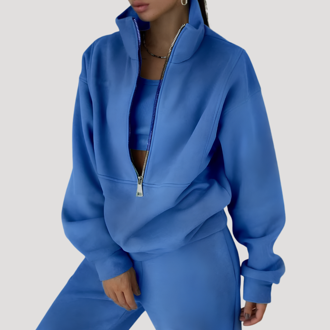 Alice | Completo Donna Felpa Mezzo Zip e Pantaloni