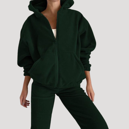 Teresa | Completo Coordinato Donna Felpa con Cappuccio Zip e Pantaloni Jogging