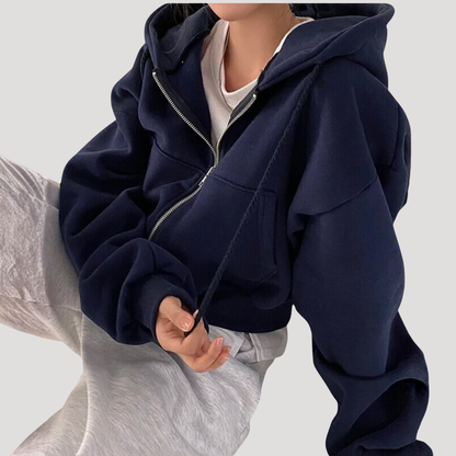Josette | Giacca Corto Donna con Cappuccio e Zip