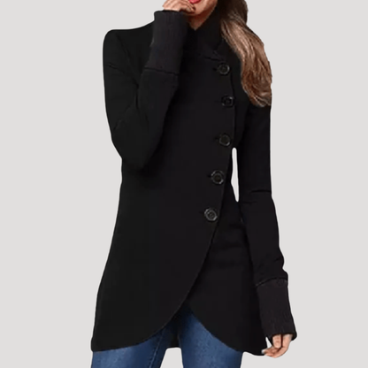 Ava | Cappotto Donna con Bottone Asimmetrico