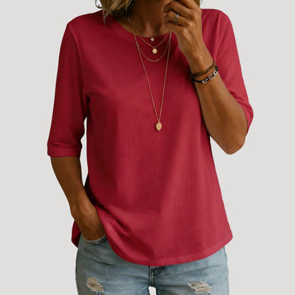 Luisa | T-Shirt Donna Collo Rotondo Maniche 3/4 Casual