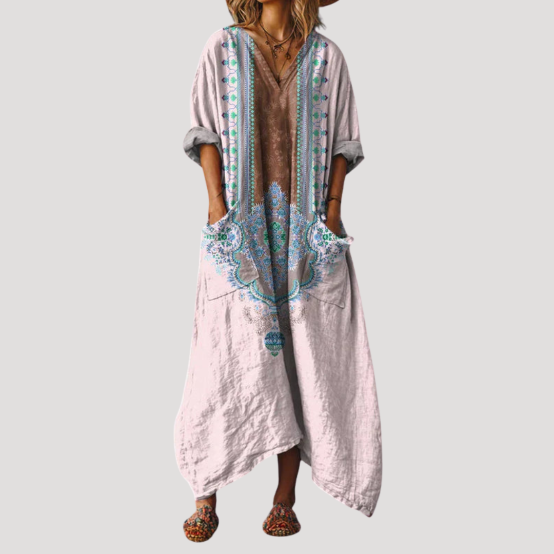 Lucrezia | Abito Lungo Donna Casual Stampa Etnica