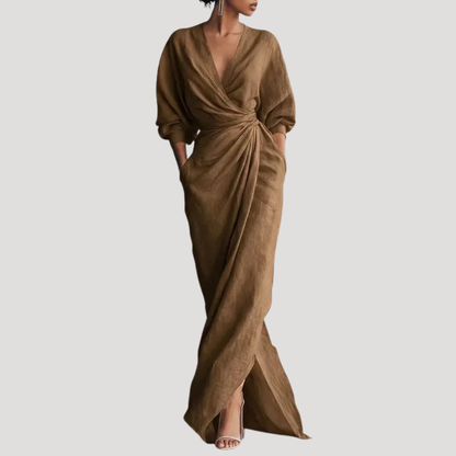 Daphne | Robe Portefeuille Donna Drapée Lunga Elegante