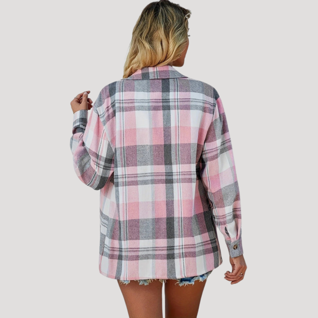 Ester | Camicia Donna a Quadri Bottonata Casual
