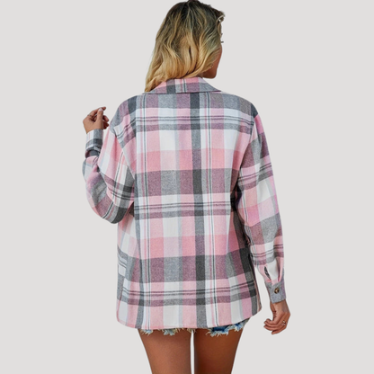 Ester | Camicia Donna a Quadri Bottonata Casual