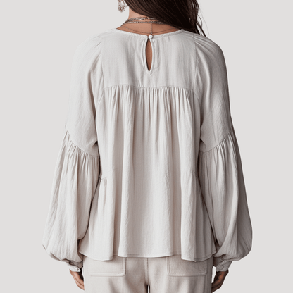 Penelope | Blusa Donna Col V a Volant Maniche Lunghe