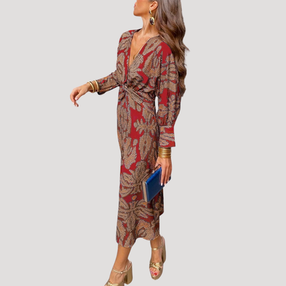 Mia | Abito midi donna elegante drappeggiato