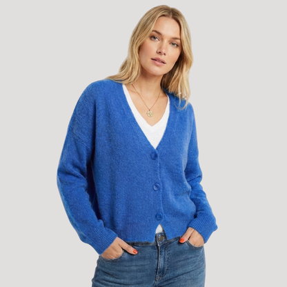 Aurore | Cardigan Donna in Maglia Col V Con Bottoni
