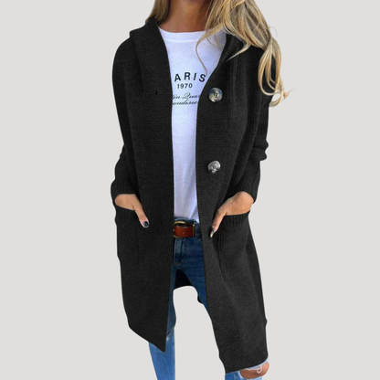 Monica | Gilet Donna con Cappuccio e Bottoni Casual