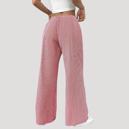 Ginevra | Pantaloni Donna Casual a Gamba Larga a Righe