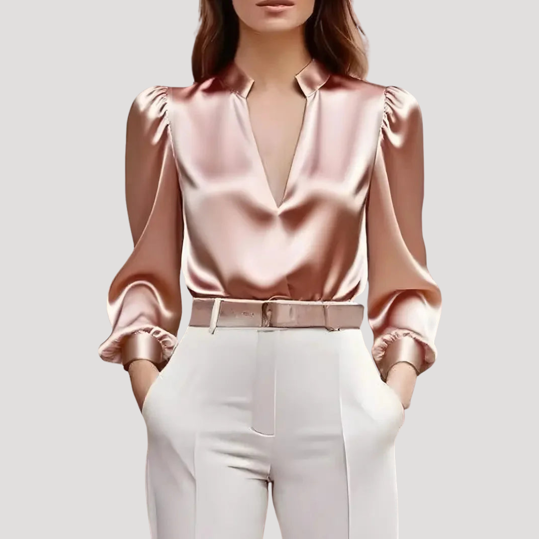 Eva | Blusa Donna Col V Elegante Maniche Lunghe