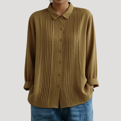 Solene | Camicia in Lino Donna Chic con Pizzo