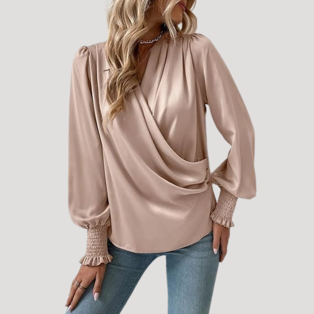 Raymonde | Blusa Portafoglio Donna Elegante Maniche Voluminose