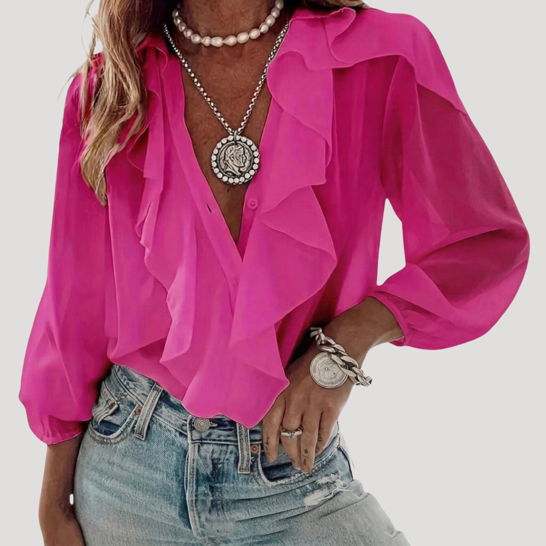 Agathe | Blusa Donna Volant Bohemien Maniche Lunghe