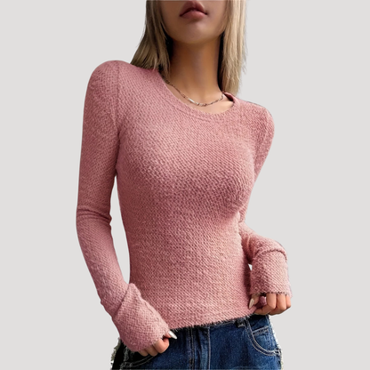 Luisa Maria | Top Donna Slim Fit in Maglia Maniche Lunghe