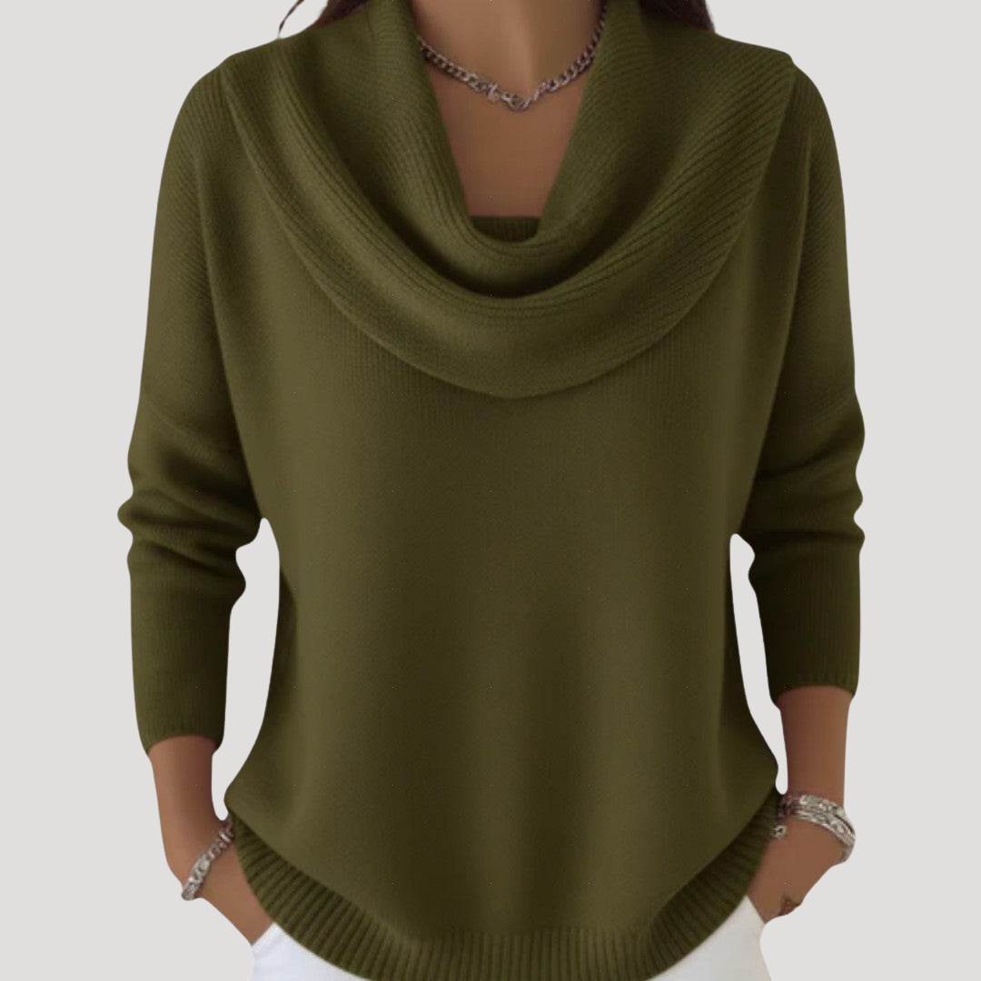 Rosalind | Pull Donna in Maglia dalla Vestibilità Ampia con Collo Drappeggiato