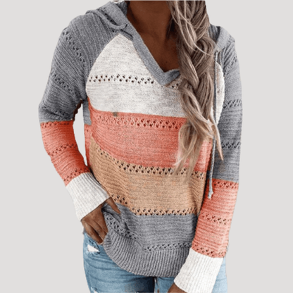 Luna | Pull Donna Rayé Col V
