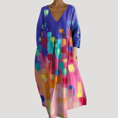 Maria Teresa | Robe midi floreale elegante con tasche