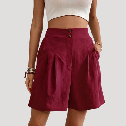 Alessandra | Short Donna Vita Alta Plissé Elegante