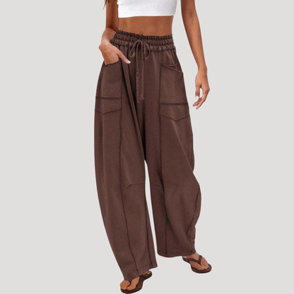 Charline | Pantaloni cargo ampi e leggeri da donna con vita elastica