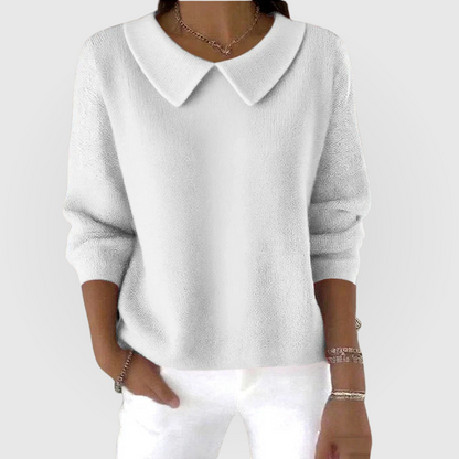 Eliane | Pull Donna Unito Maniche Lunghe Collo Claudine