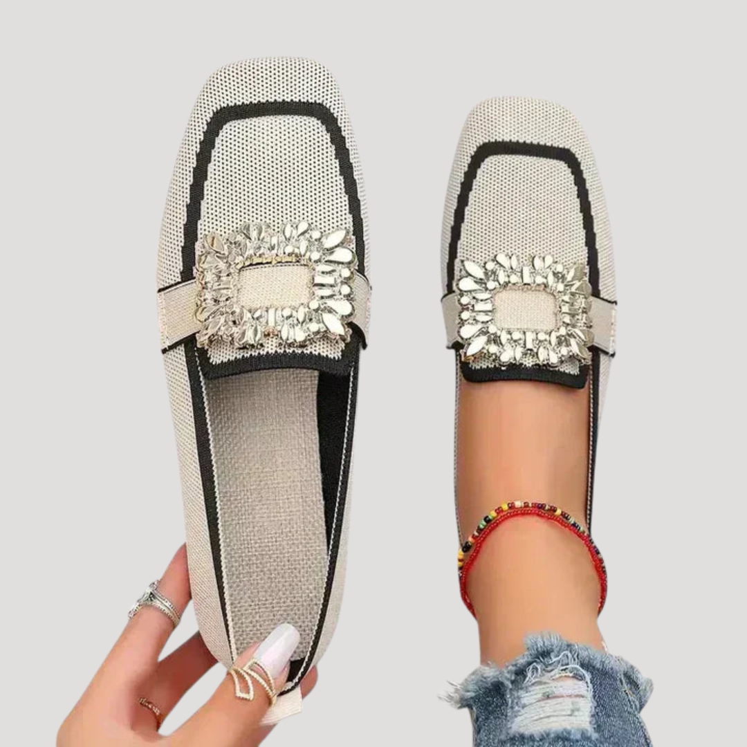 Marcella | Ballerine eleganti donna con fibbia gioiello
