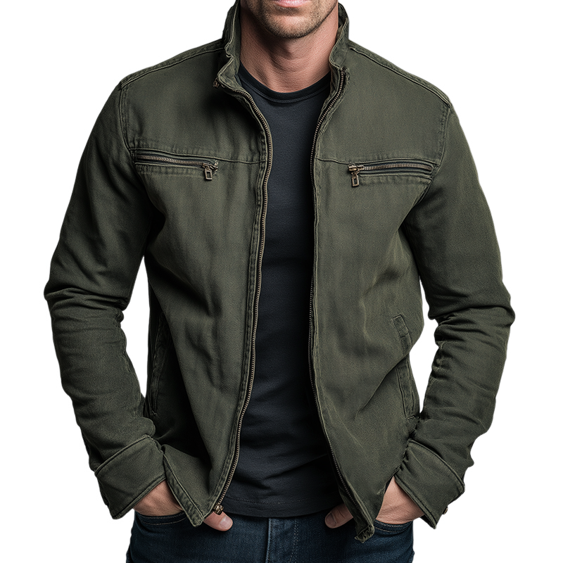 Renato | Field jacket con zip e tasche sul petto da uomo
