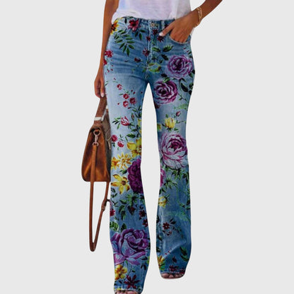 Liliana | Jean Dritto Donna Vita Alta Fiori