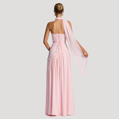 Renata | Abito lungo a bustier plissettato elegante da cerimonia
