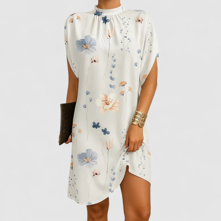 Vittoria | Abito Corto Donna Ampio Collo Arricciato Chic