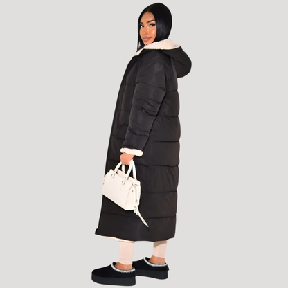 Grace | Giacca Lunga Donna Reversibile con Fodera Borg