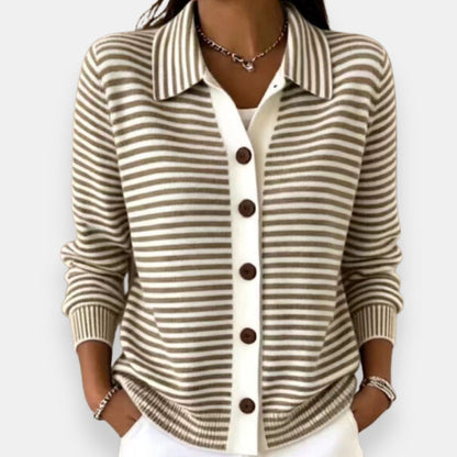 Nola | Cardigan a righe con bottoni per donna