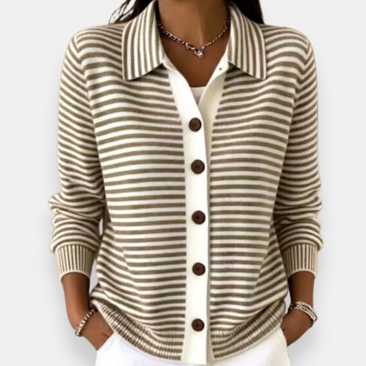 Nola | Cardigan a righe con bottoni per donna
