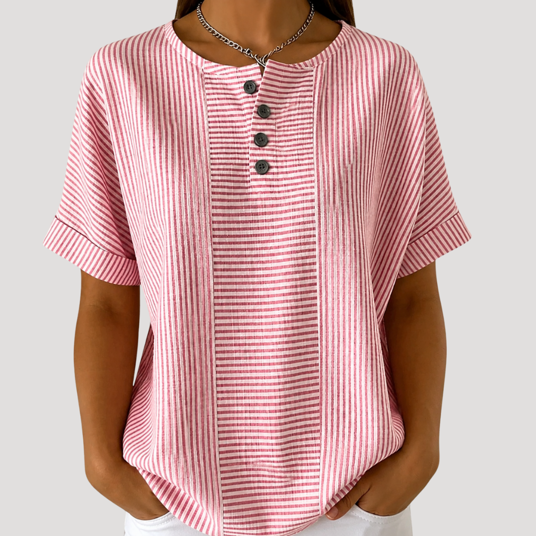 Valentina | Blusa Donna A Righe Con Bottoni