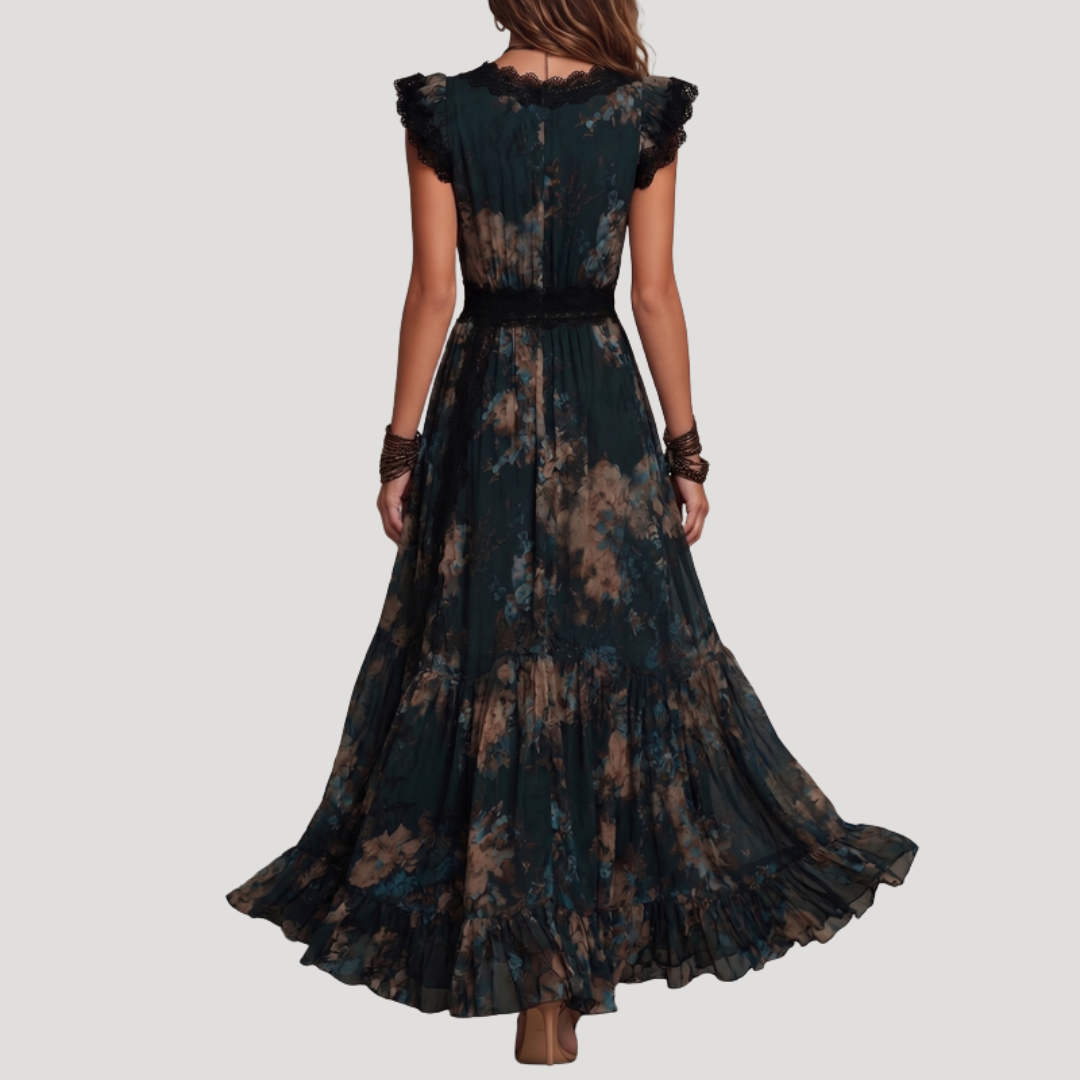 Laura Maria | Abito Lungo Floreale Pizzo Bohemien