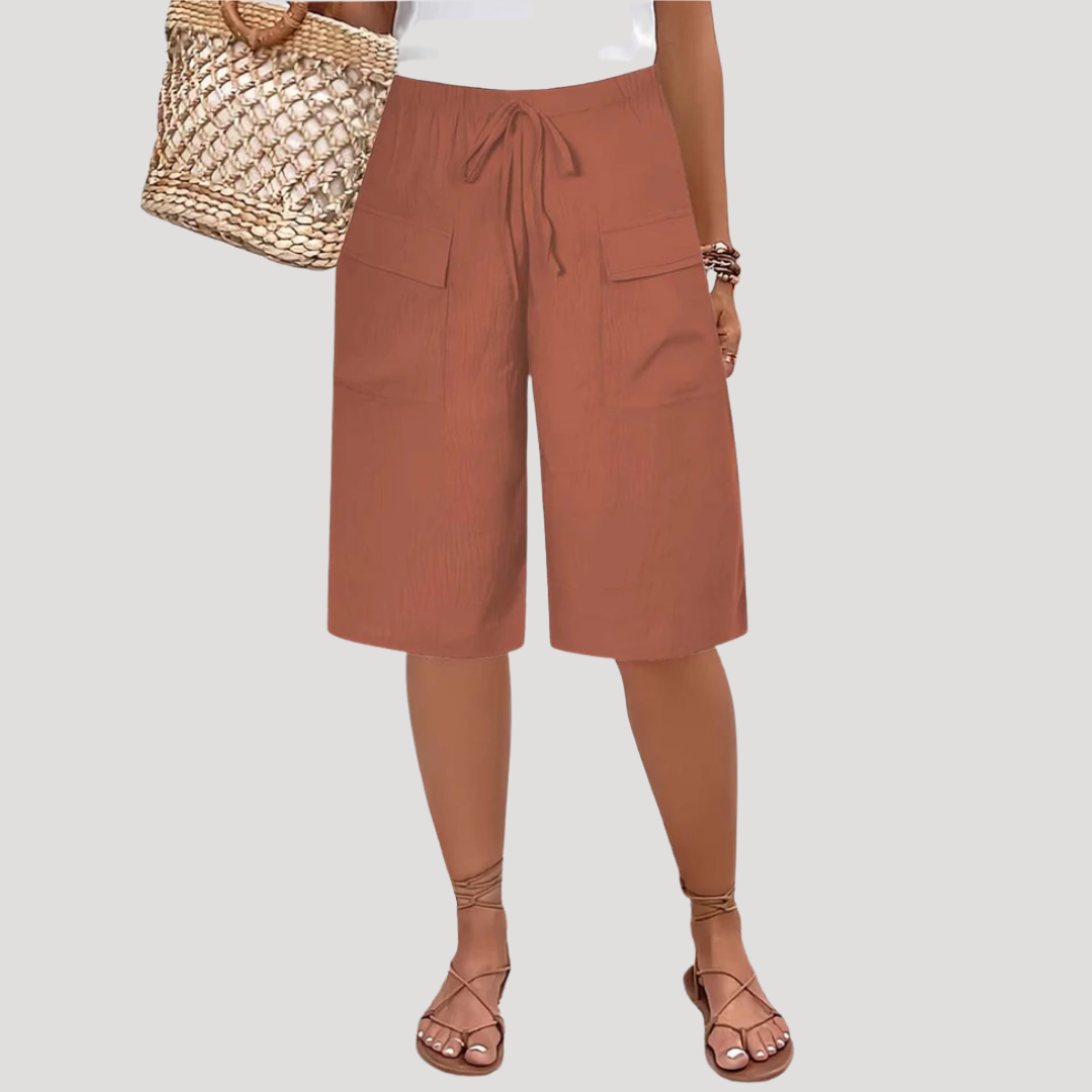 Daniela | Bermuda Donna Lunghi con Vita Elastico e Tasche