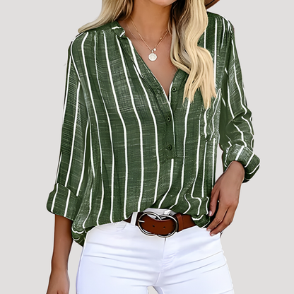 Marlene | Camicia Donna Chic a Righe con Maniche Lunghe