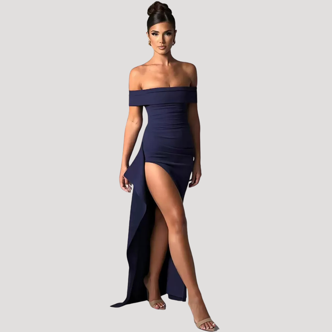 June | Robe lunga spalle scoperte fessura elegante