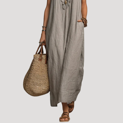 Albertine | Robe Lunga Bohémien Volant Senza Maniche