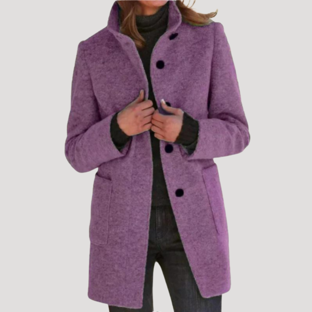Stefania | Cappotto Lungo Donna con Collo Alto