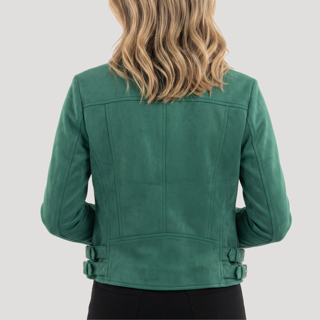 Gisele | Giacca Biker Donna con Chiusura Zip Asimmetrica