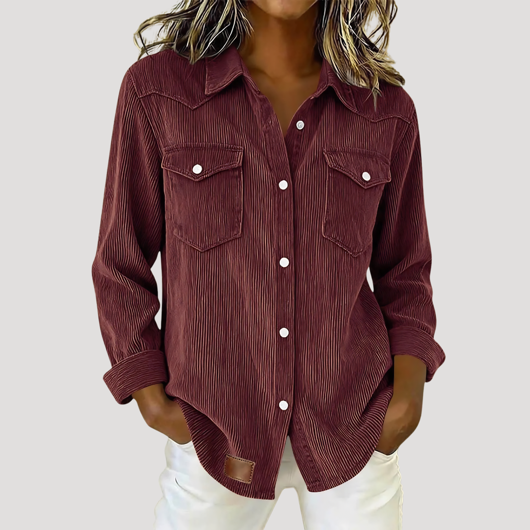 Raffaella | Camicia Donna Maniche Lunghe Bottonata con Tasche
